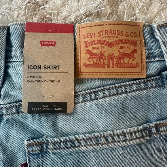 Women’s Levi's Icon Woven Minutes Denim Mini Skirt, size 25 - Picture 7 of 8